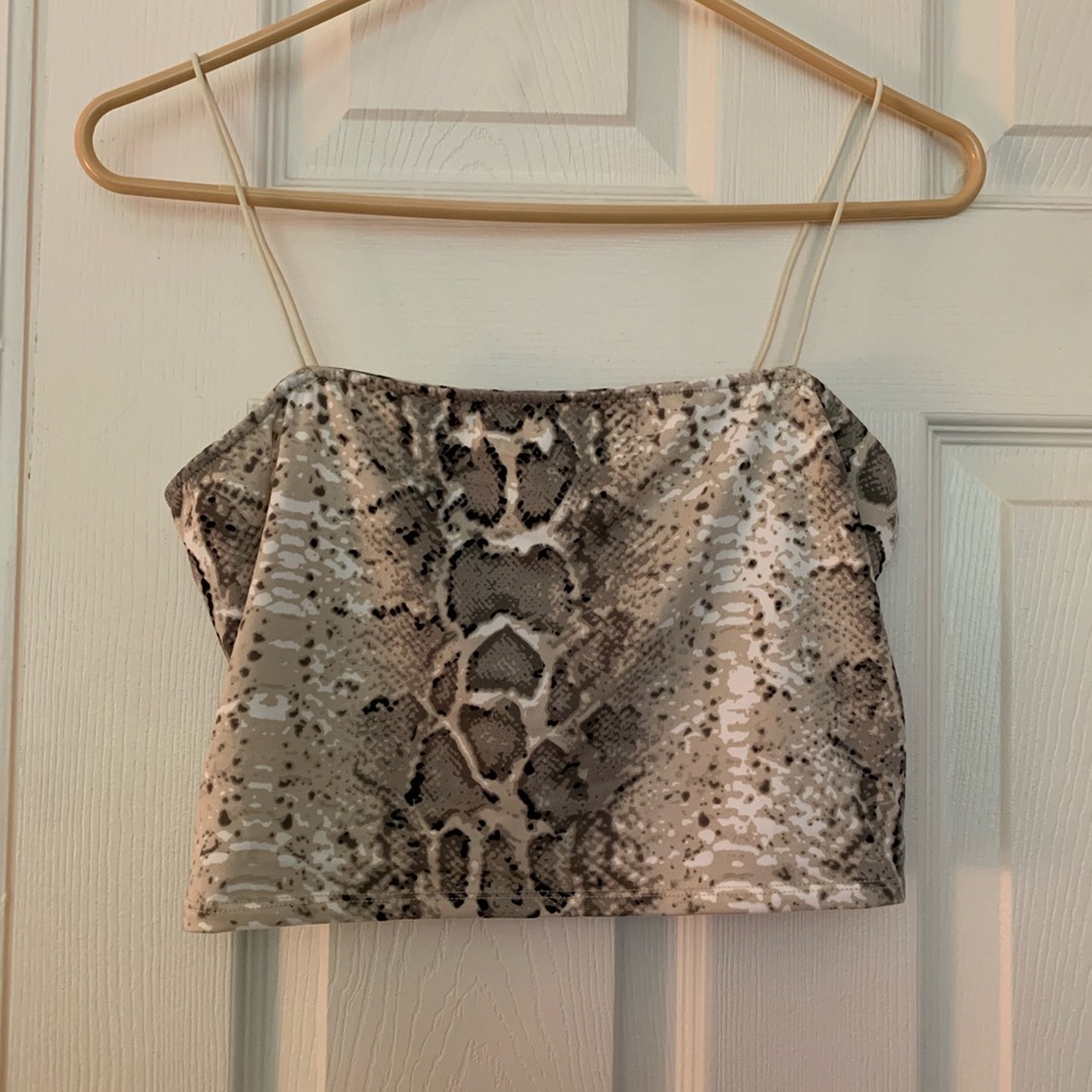 Snake skin print crop top